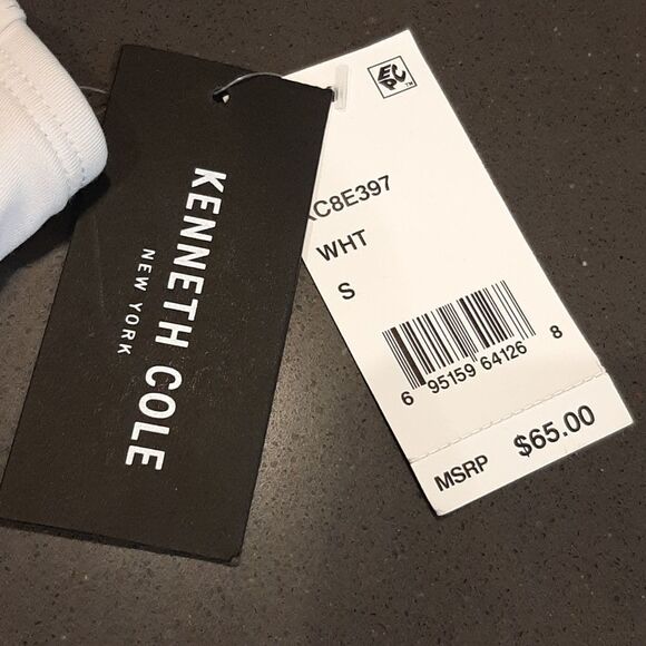 Kenneth Cole White Bikini Bottoms with Gold Hardware - Picture 2 of 8